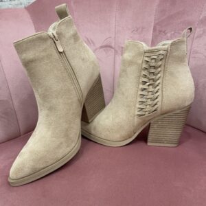 Bottines suédine tressées - Beige